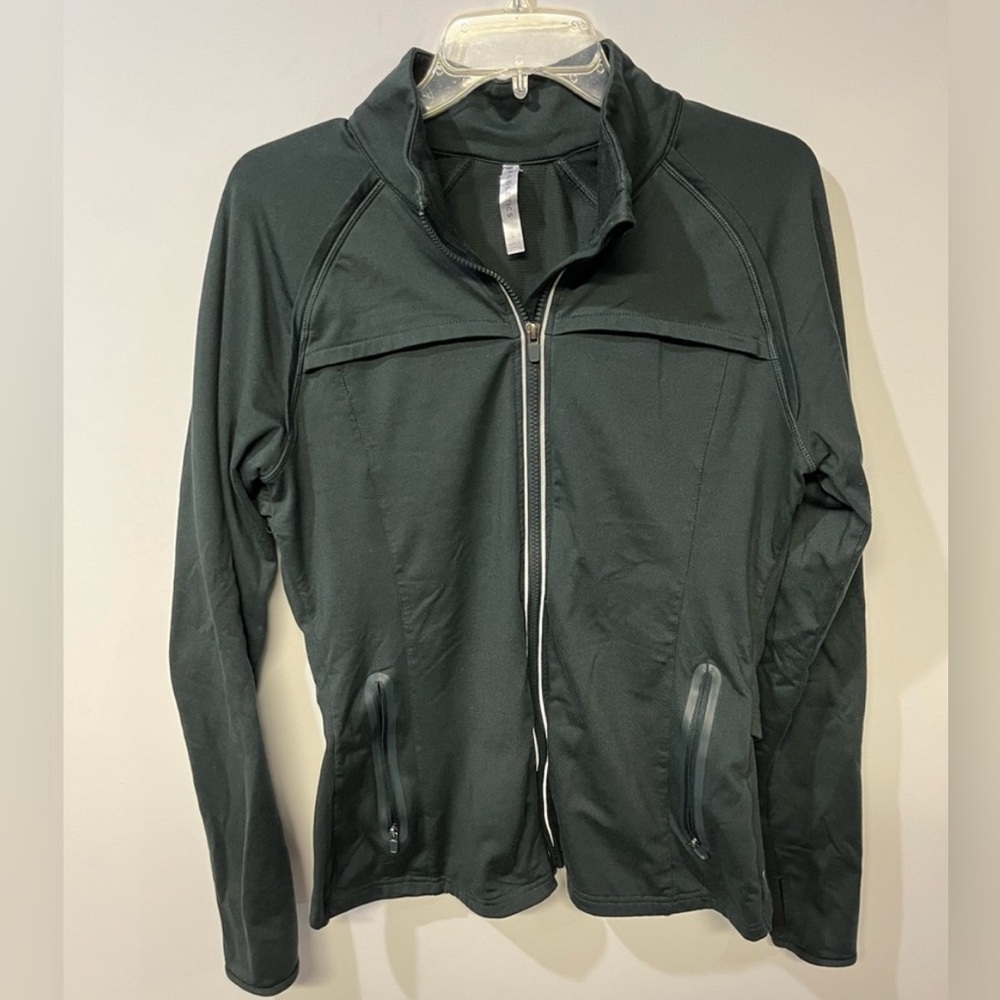 Fabletics Yoga Zip Up Jacket Green Size Large
